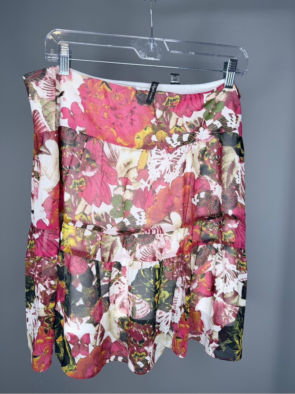 Skye's the Limit Floral Pink Tiered Skater Skirt